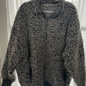 Express Black and Gray Zip-Up Sweater